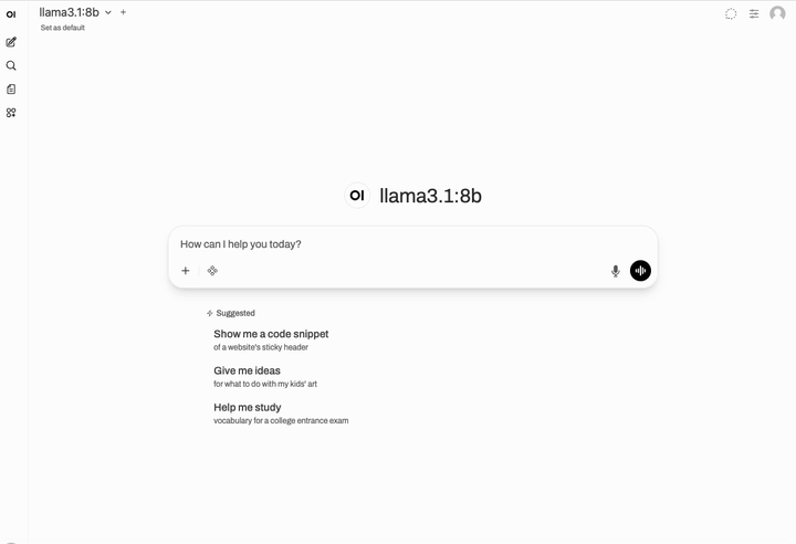 Llama 3.1 8B running locally on the Mac Studio